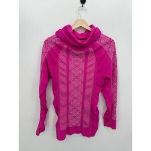 Athletic Essentials Cowl Neck Pullover Size L Pink Workout Running Sweatshirt